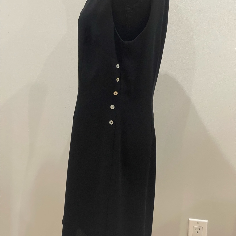 CDC by Caren Desiree 10 Black V Neck Sleeveless Button Side Accent Zip Back Mini - Picture 5 of 7